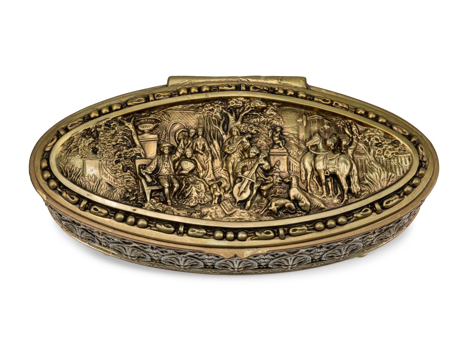 A Collection of Nine Continental Bronze Boxes