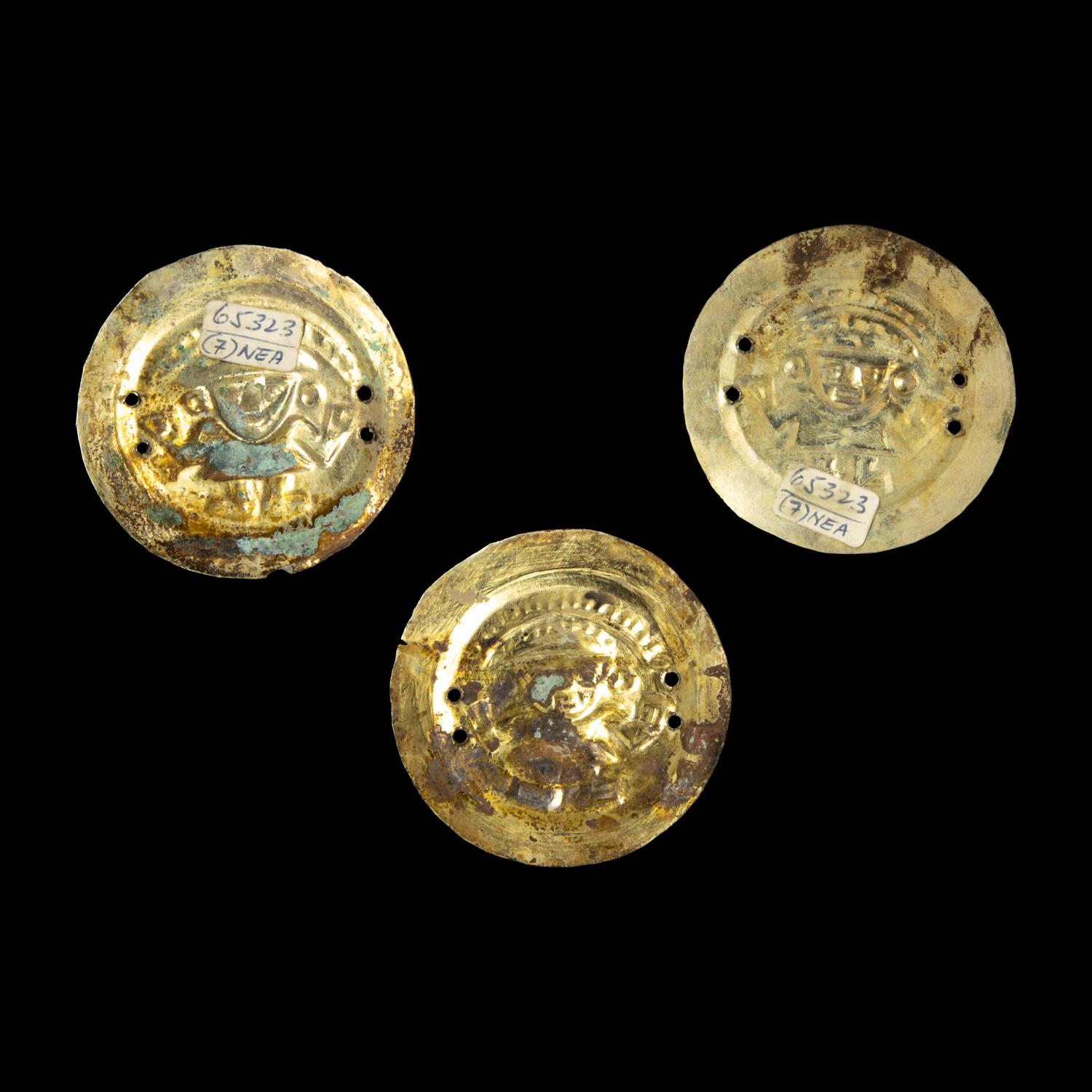 Three Chimu Gold Alloy Discs