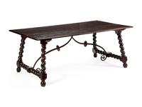 A Louis XIV Iron-Mounted Trestle Table