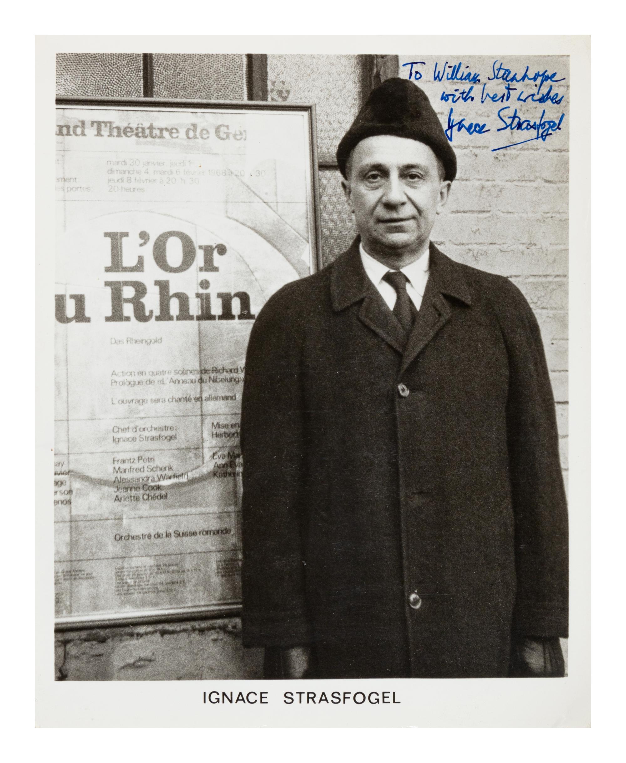 [20TH-CENTURY CONDUCTORS, COMPOSERS, AND MUSICIANS]. A group of 6 photographs or photographic postcards of conductors, composers, and musicians from the 20th century, most signed and inscribed, comprising images of: