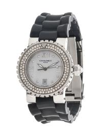 CHAUMET, STAINLESS STEEL AND DIAMOND WRISTWATCH