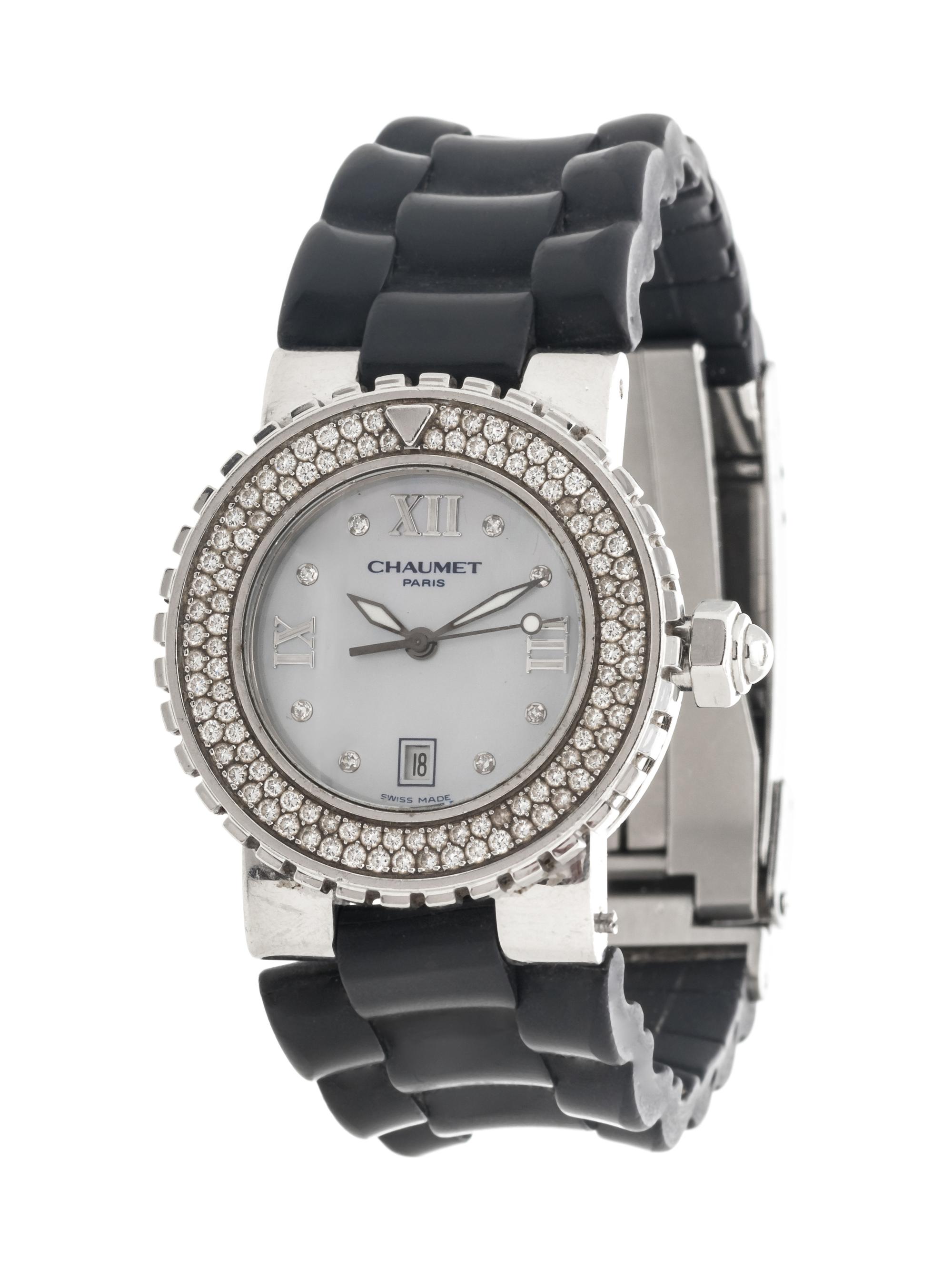 CHAUMET, STAINLESS STEEL AND DIAMOND WRISTWATCH