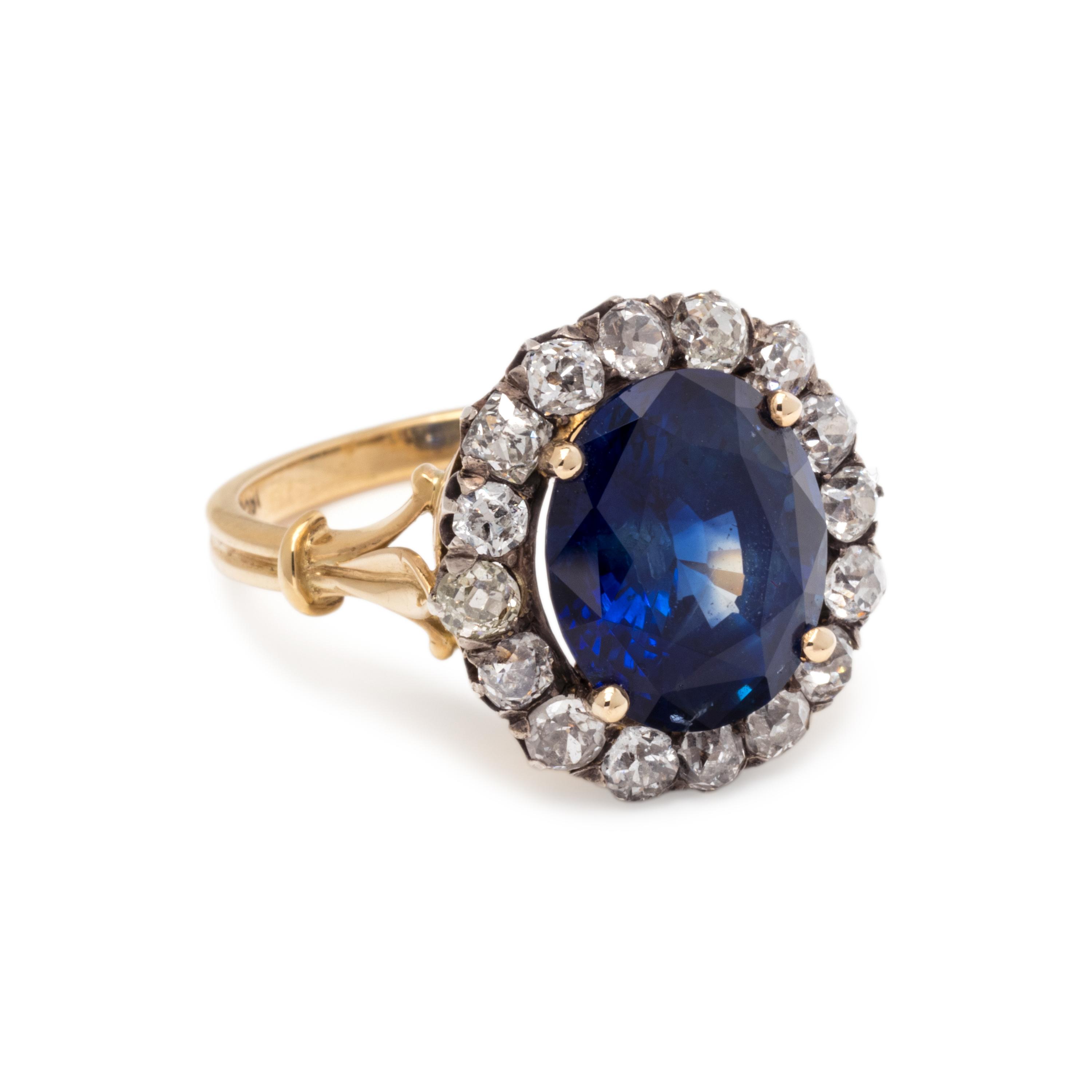 BURMESE SAPPHIRE AND DIAMOND RING