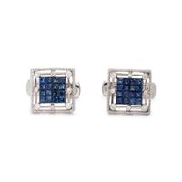 SAPPHIRE AND DIAMOND CUFFLINKS