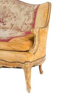 A Louis XV Painted Sofa with Aubusson Tapestry Upholstery
