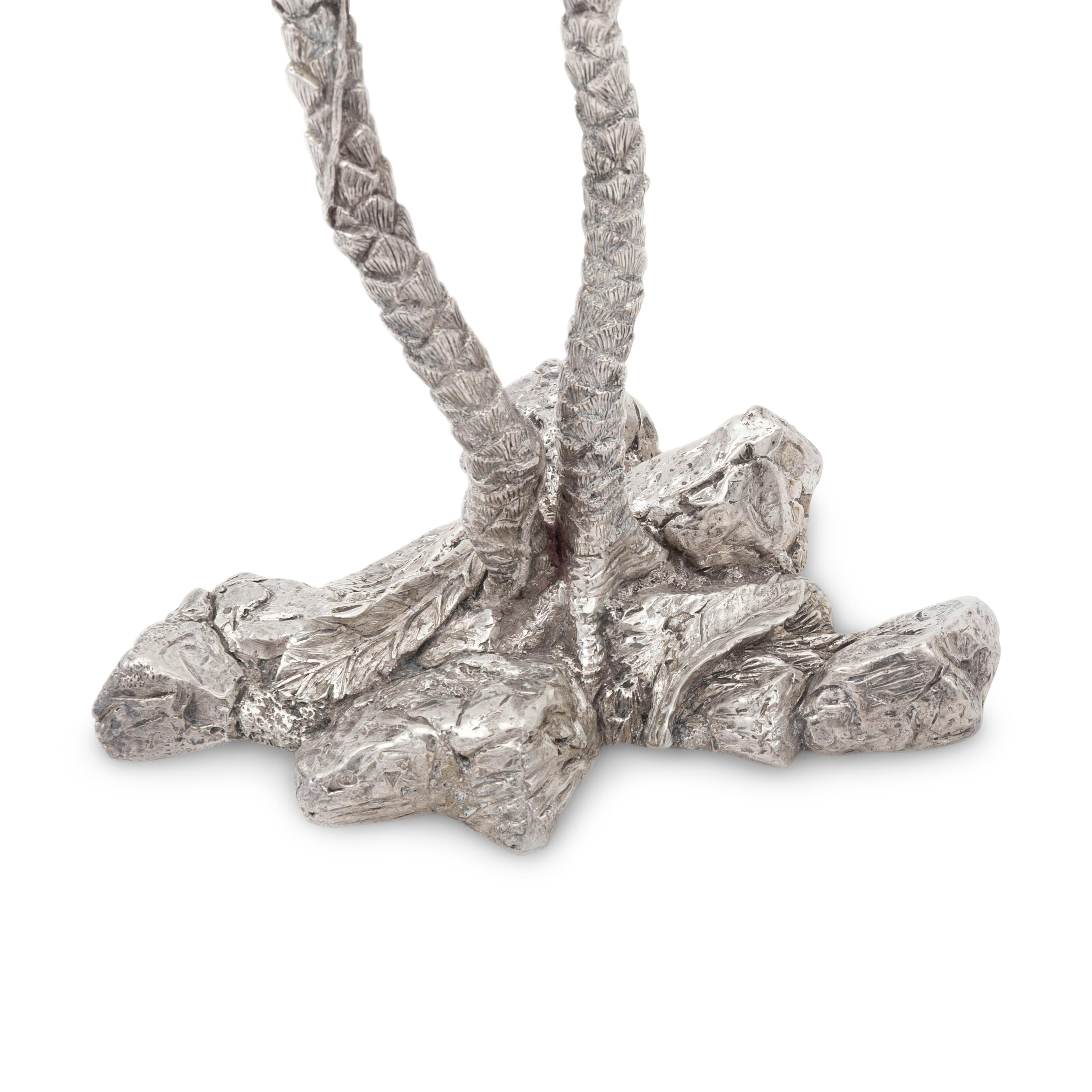 Patrick Mavros (London and Harare, Zimbabwe, Est. 1978) — A Near Pair of Equatorial Palm Tree Two-Light Candelabra, 1996 and ca. 2002