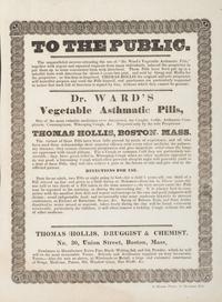 [ADVERTISING] -- [MEDICINE]. A group of 4 broadsides advertising medicines and a treatment facility, comprising: