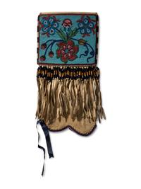 Anishinaabe Beaded Hide Tobacco Bag