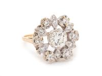 A Bicolor Gold and Diamond Ring,