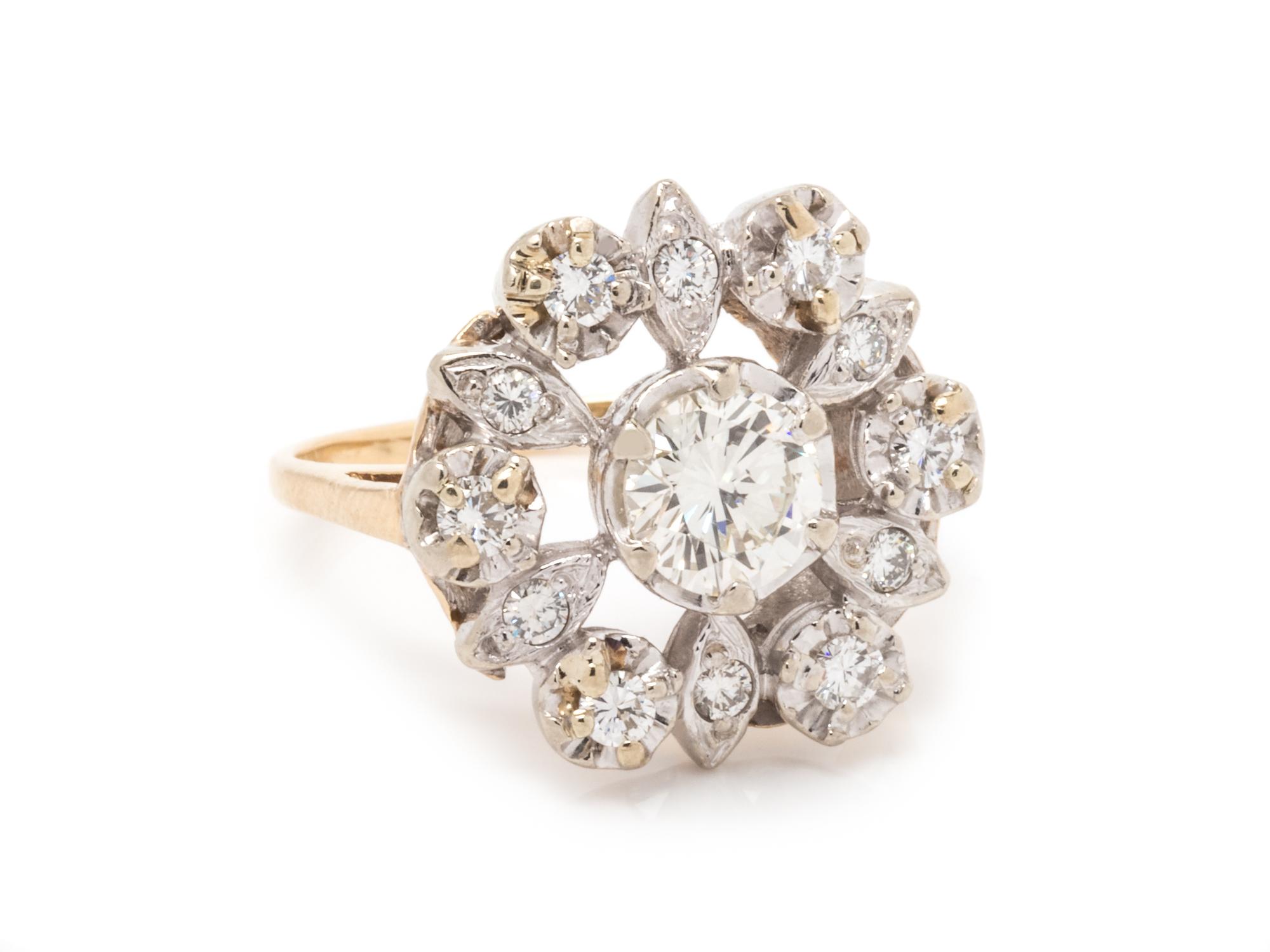 A Bicolor Gold and Diamond Ring,