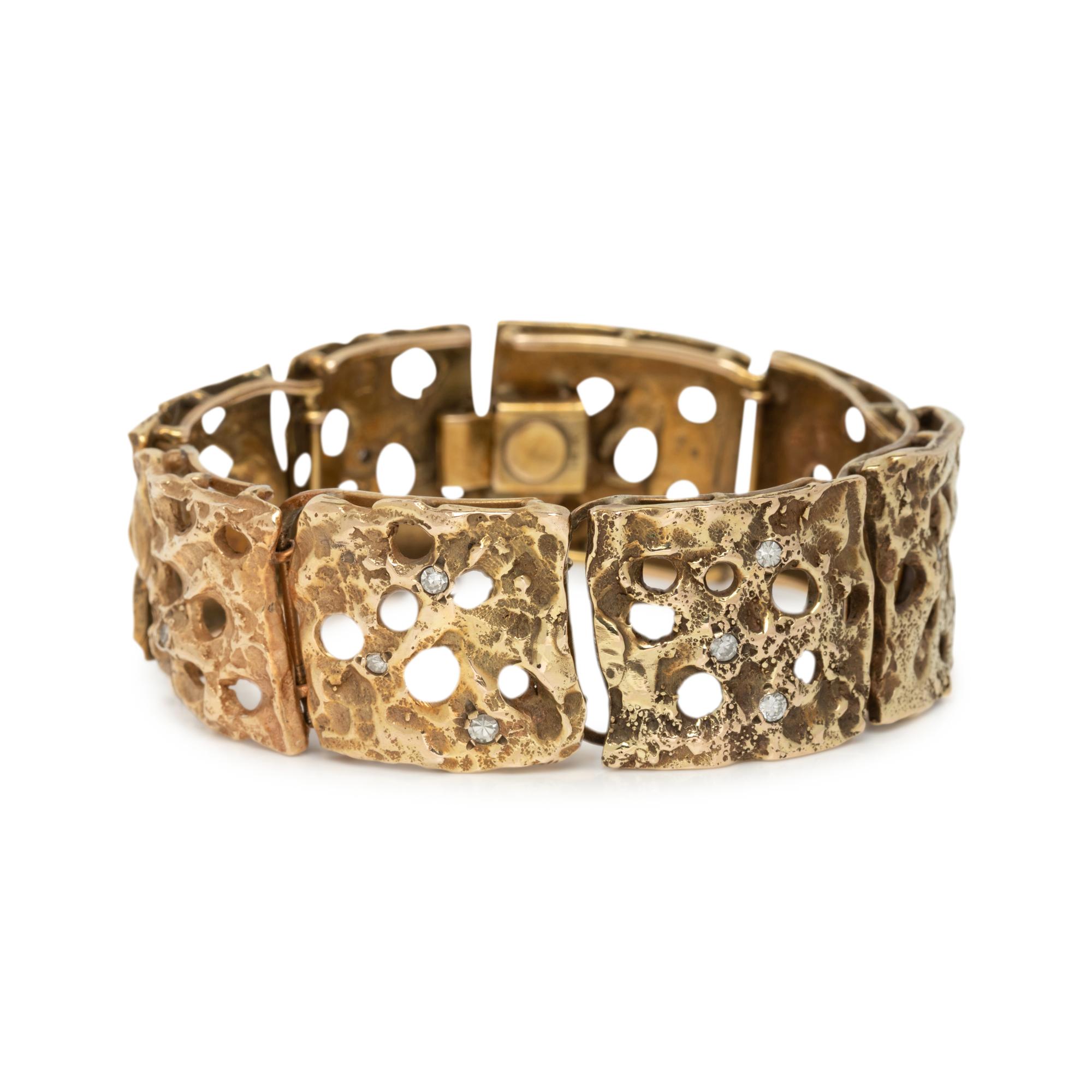 BRUTALIST, YELLOW GOLD AND DIAMOND BRACELET