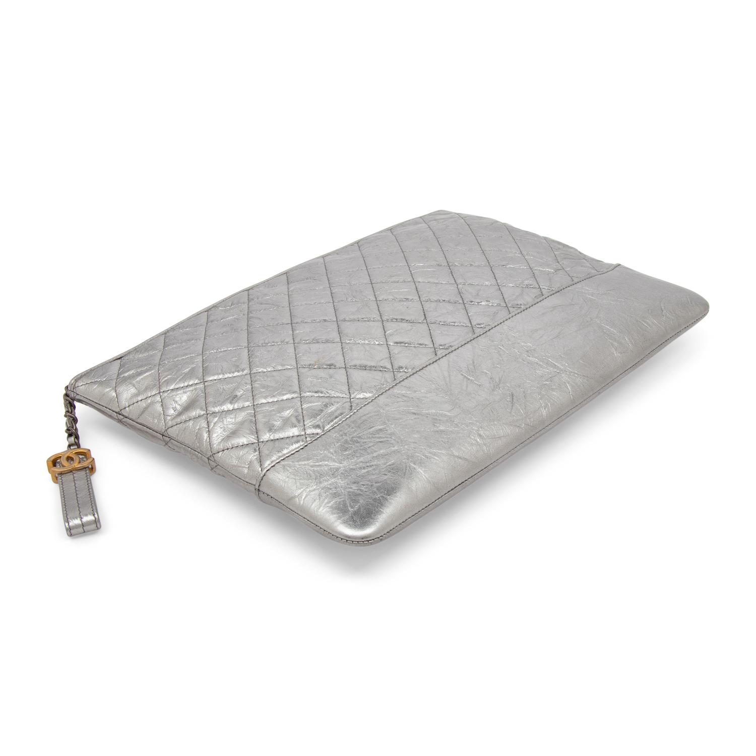 Chanel, Silver Gabrielle Flat Clutch