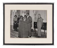 [PERKINS, Edward Joseph (1928-2020)]. A group of 10 photographs in 9 frames, from political figures to Perkins, many signed or inscribed (several presumably with secretarial or facsimile signatures), including: