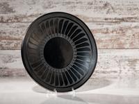 Blackware Pottery Plate, with Repeating Feathers 1943-1956