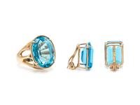COLLECTION OF BLUE TOPAZ JEWELRY