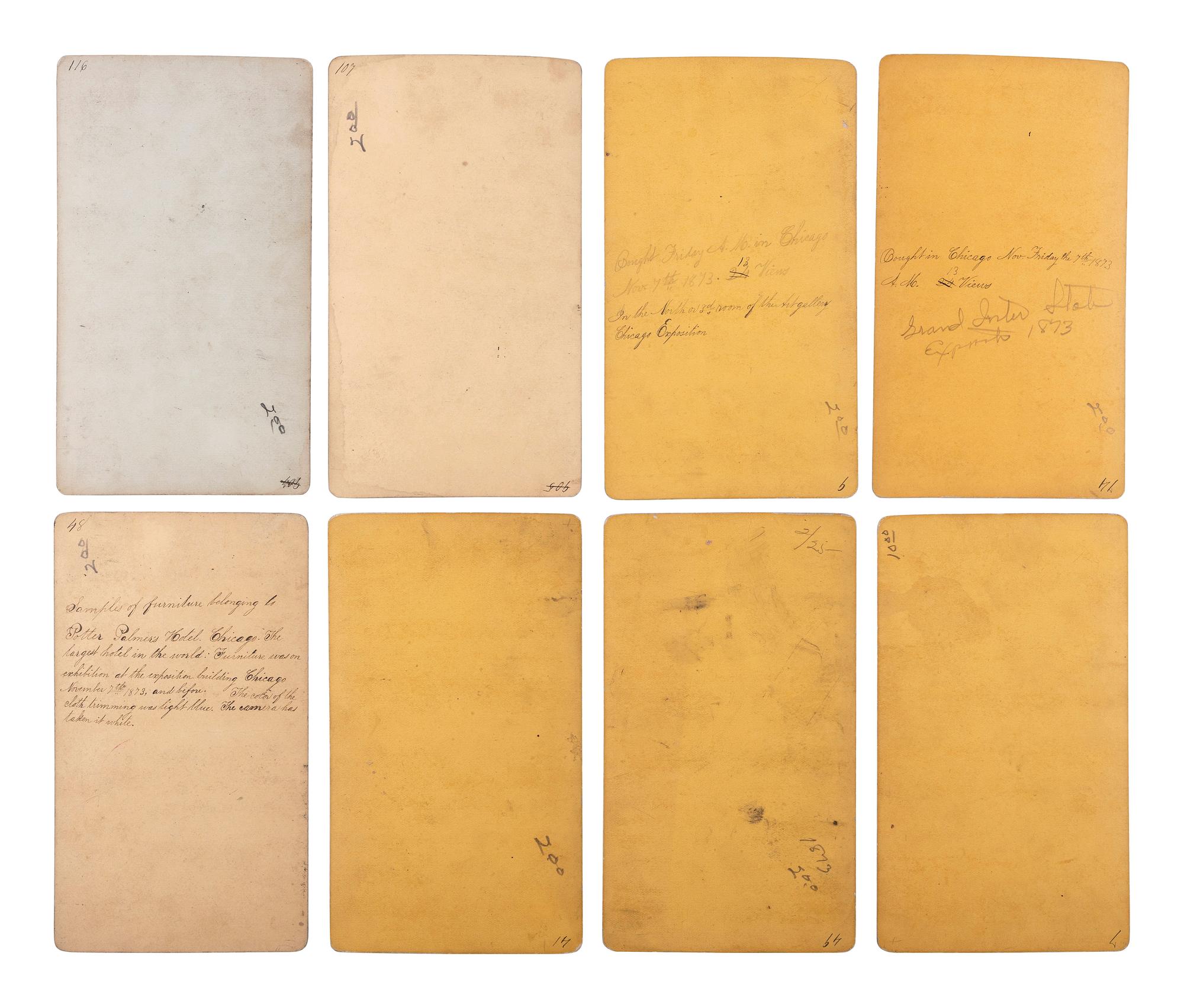 [CHICAGO]. A large group of press photographs, stereoviews, snapshots, and a bird's-eye view engraving.
