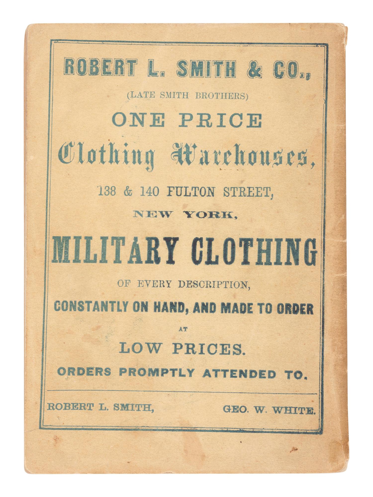 [CIVIL WAR]. HARDEE, Wm. J. Hardee's Rifle and Light Infantry Tactics . New York: J. O'Kane, 1862.