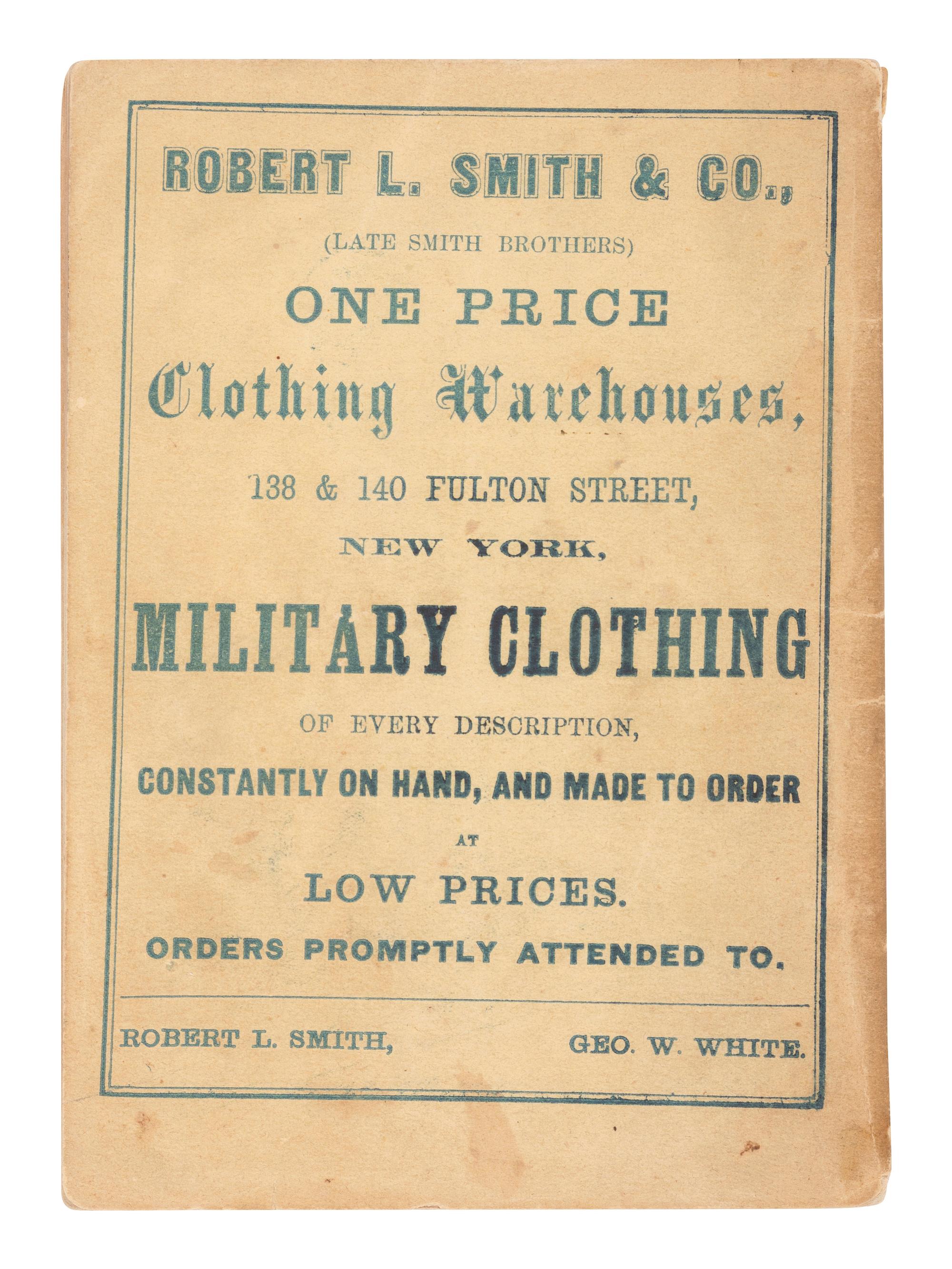 [CIVIL WAR]. HARDEE, Wm. J. Hardee's Rifle and Light Infantry Tactics . New York: J. O'Kane, 1862.