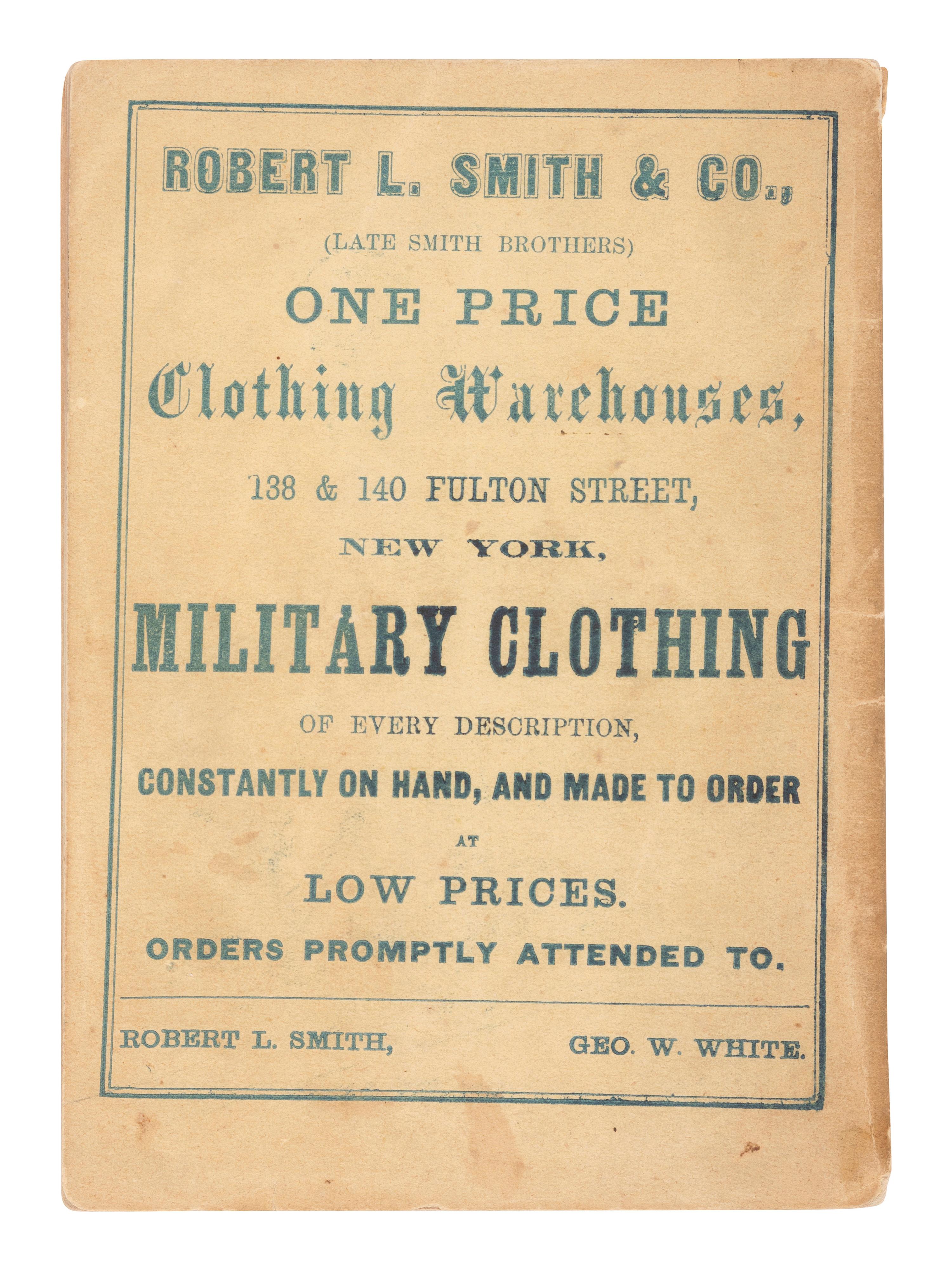 [CIVIL WAR]. HARDEE, Wm. J. Hardee's Rifle and Light Infantry Tactics . New York: J. O'Kane, 1862.