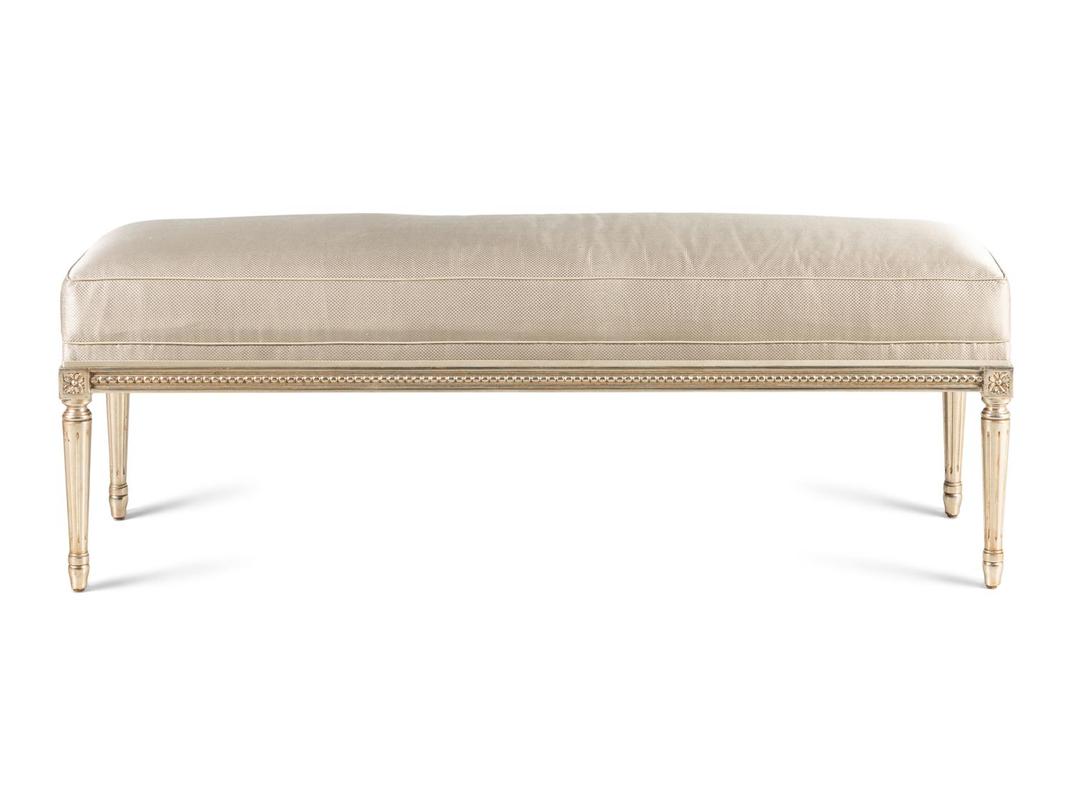 A Nancy Corzine Silvered Richelieu Bench