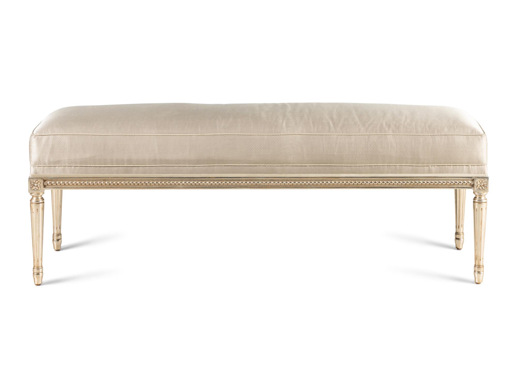 A Nancy Corzine Silvered Richelieu Bench
