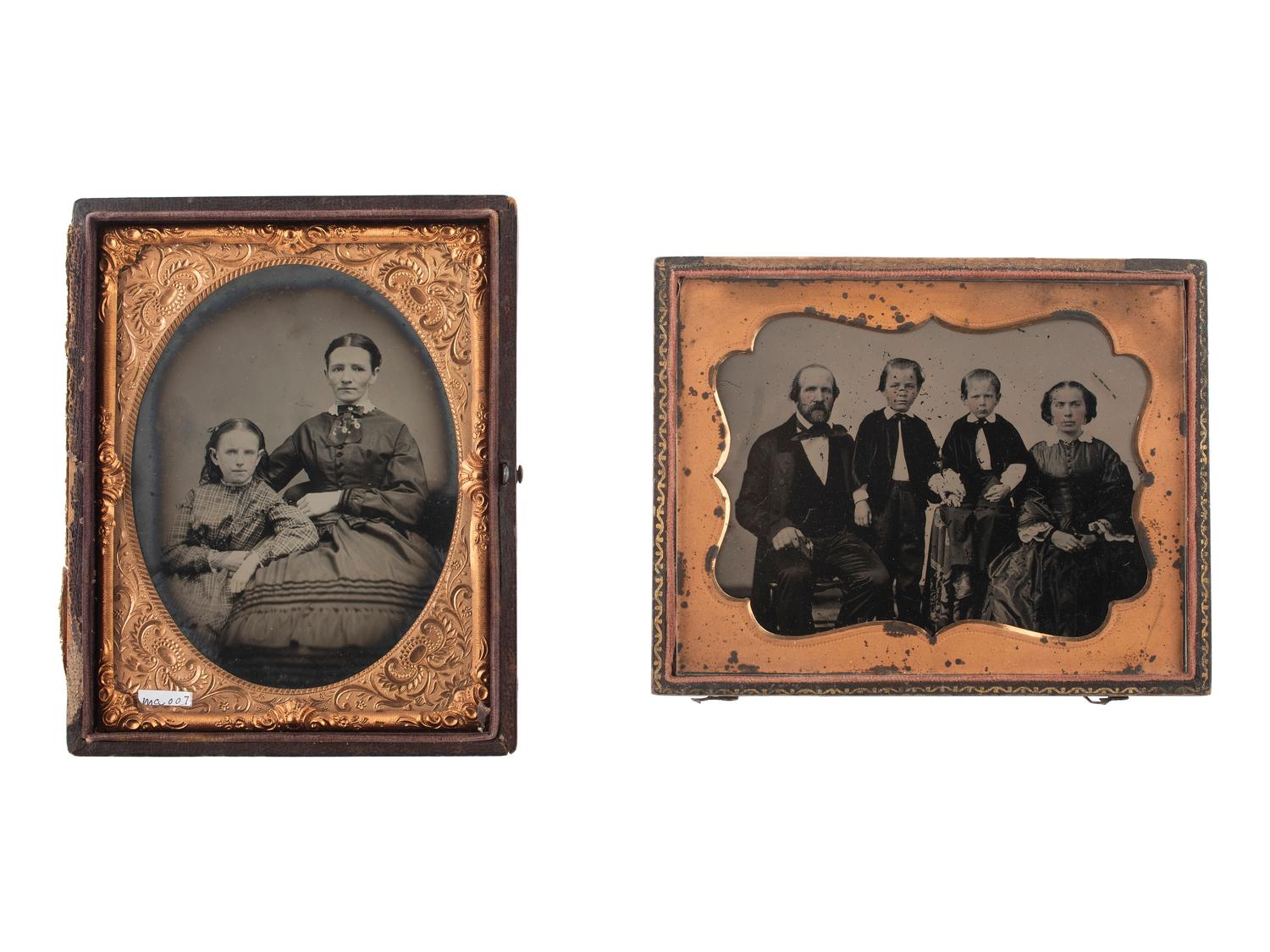 [EARLY PHOTOGRAPHY]. 16 assorted images featuring parents with children.