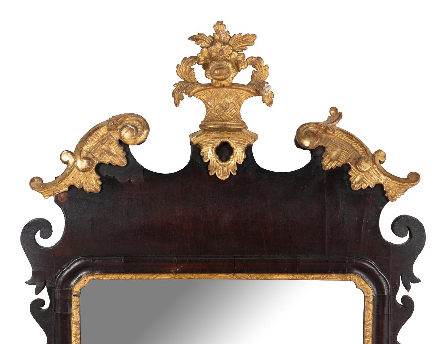 A George III Mahogany and Parcel Gilt Mirror