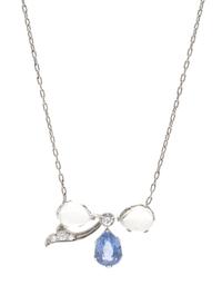 An Edwardian Platinum, Moonstone, Sapphire and Diamond Pendant Necklace, Tiffany & Co., 4.80 dwts.