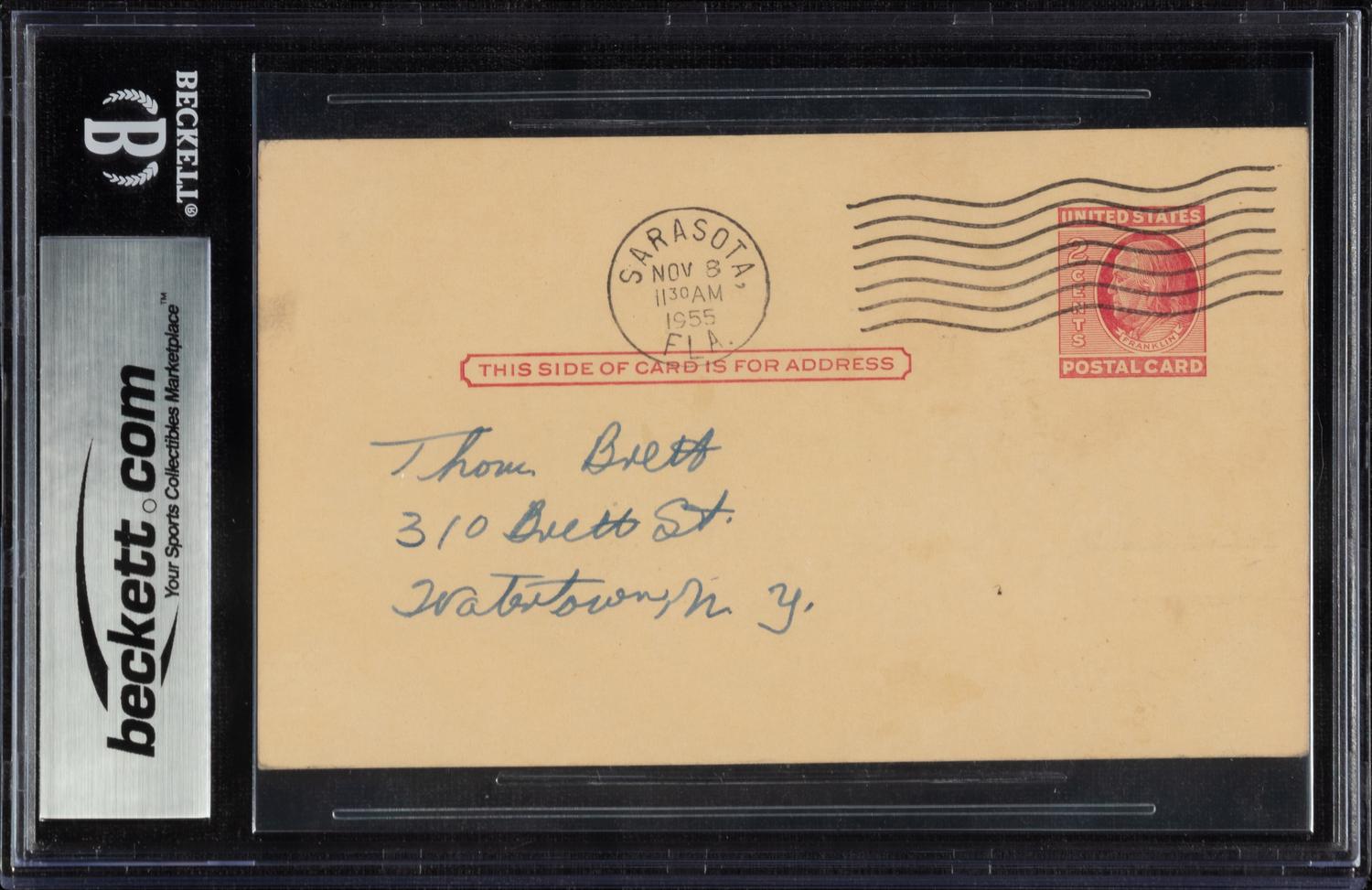 A Paul Waner Signed Autograph Index Card (Beckett Authentication Services)