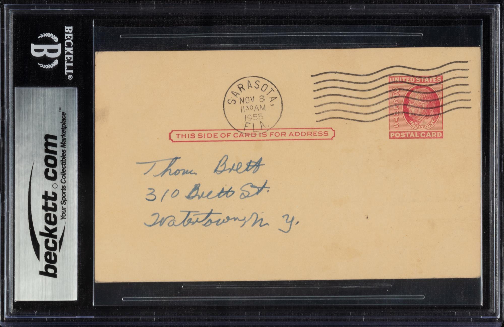 A Paul Waner Signed Autograph Index Card (Beckett Authentication Services)