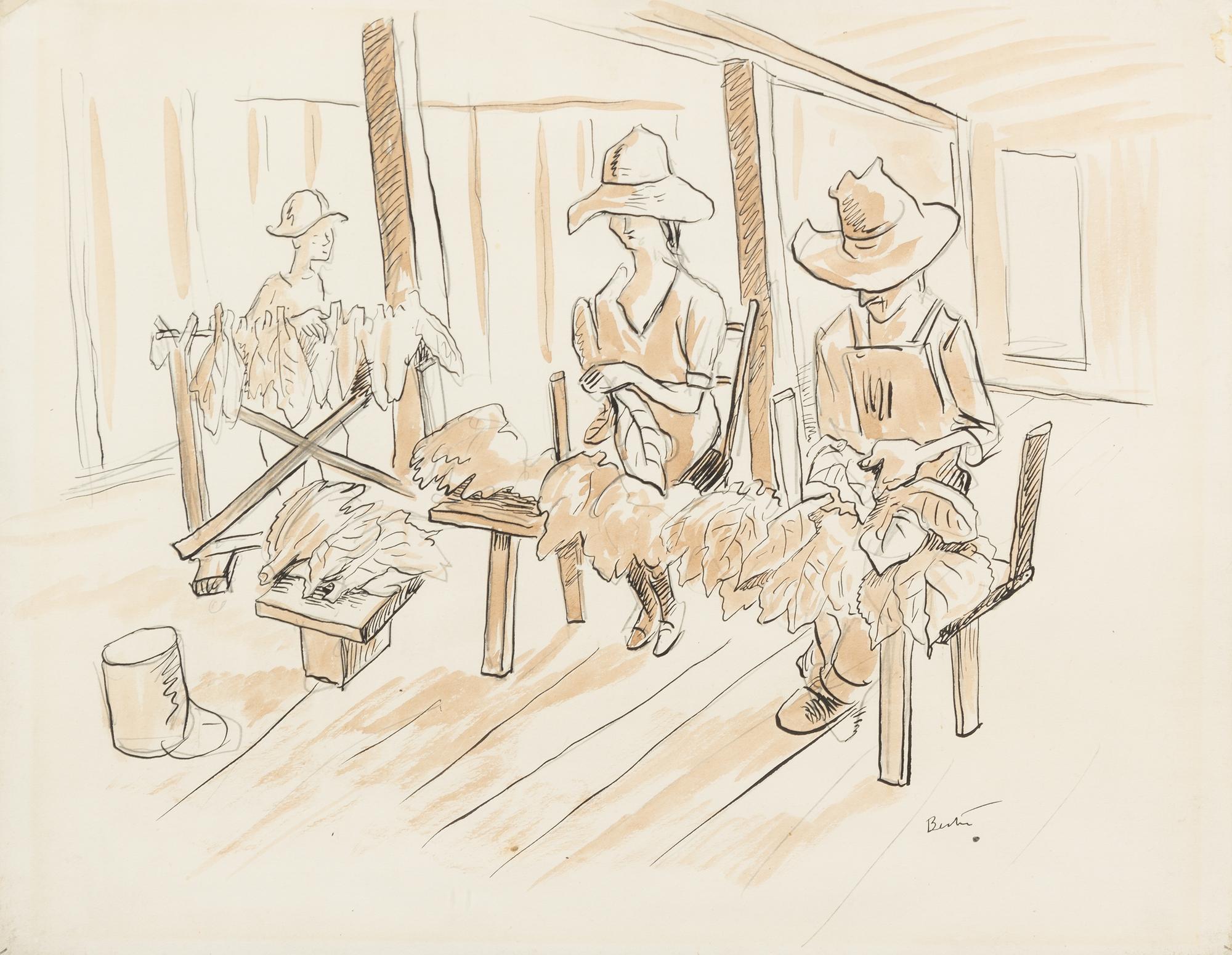 Thomas Hart Benton, (American, 1889 - 1975), Sorting Tobacco