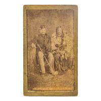 W.R. Cross (American, 1839-1907) — Brule Lakota Sioux Chief Hollow Horn Bear with an Unidentified 5th US Cavalry Second Lieutenant ca 1880