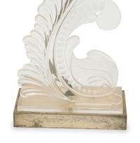 A Pair of Acrylic Foliate Scroll Table Lamps