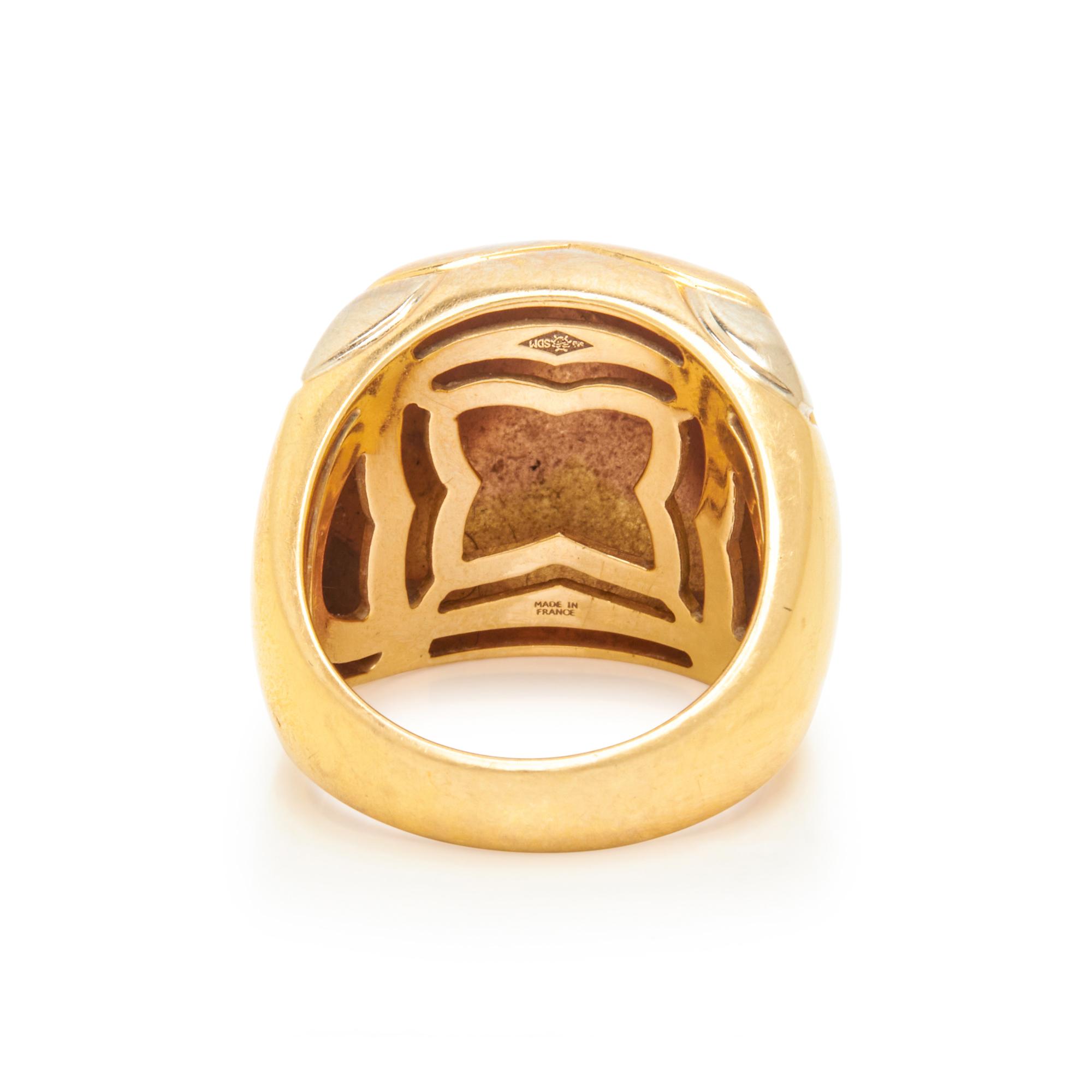 BULGARI, TRICOLOR GOLD 'PYRAMIDE' RING