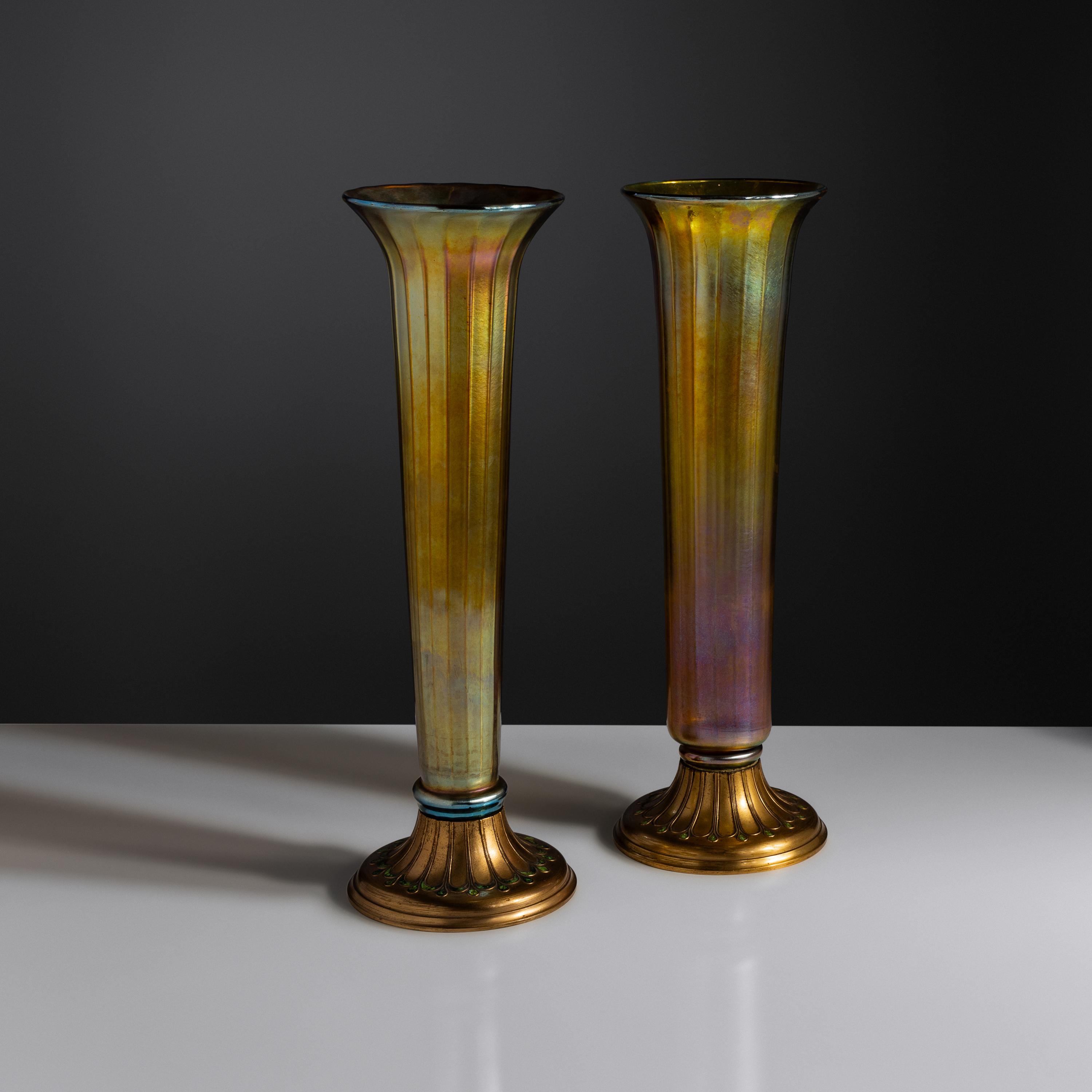 Pair of Trumpet vases, c. 1925 USA