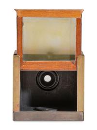 [EARLY PHOTOGRAPHY]. Miniature plate box camera, likely European.
