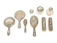An American Silver Nine-Piece Dresser Set — 19TH CENTURY