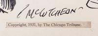 (CHICAGO) MCCUTCHEON, JOHN TINNEY. 6 original pen and ink illustrations for The Chicago Tribune re: crime, c. 1926-1931.