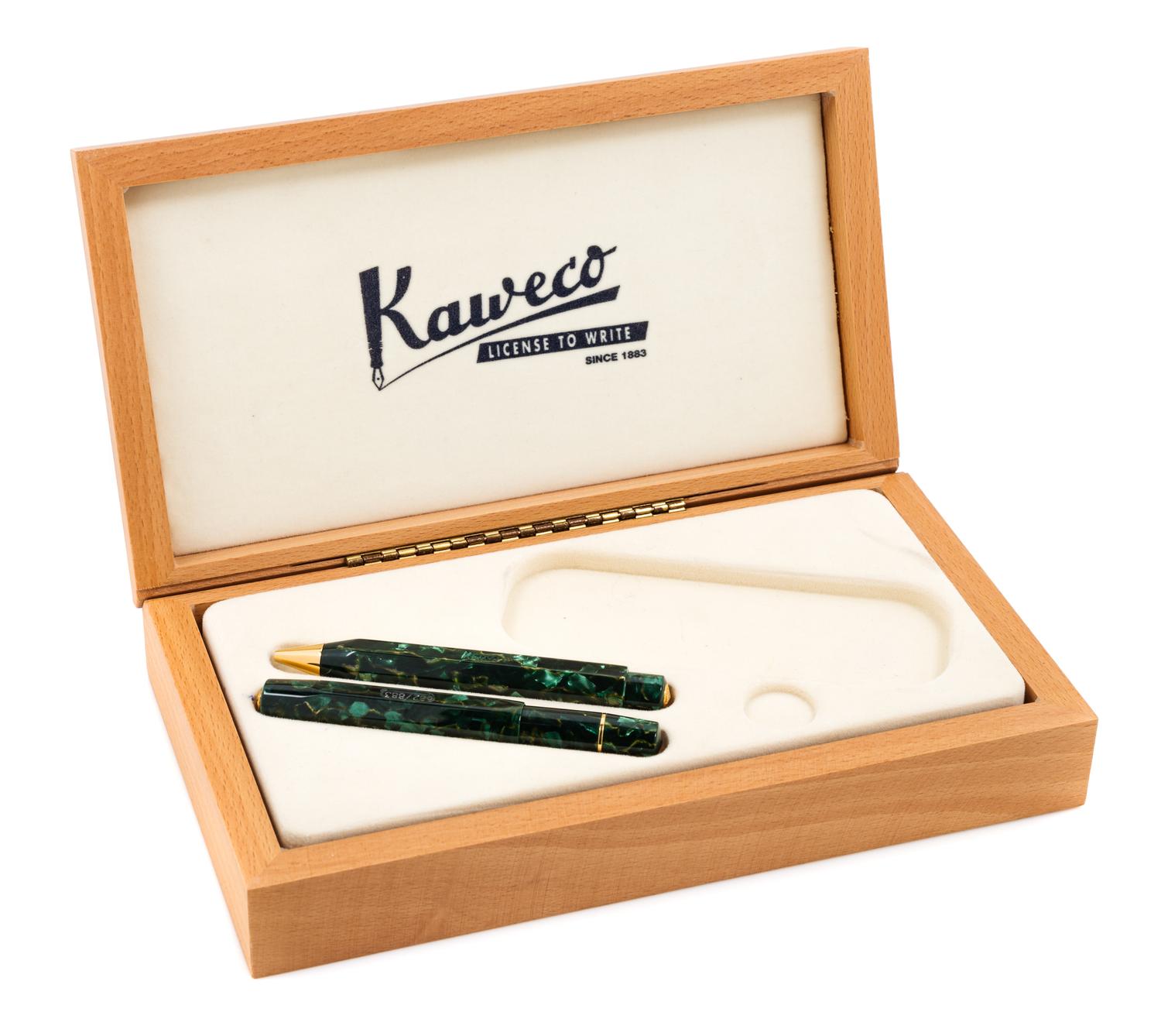 A Visconti Kaweco Sport: Celluloid Limited Edition Fountain and Ball-Point Pen Set