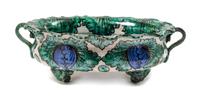An Italian Glazed Ceramic Jardiniere Length 14 1/4 inches. — 20TH CENTURY