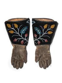 Great Lakes Beaded Hide Shirt and Complementing Gauntlets