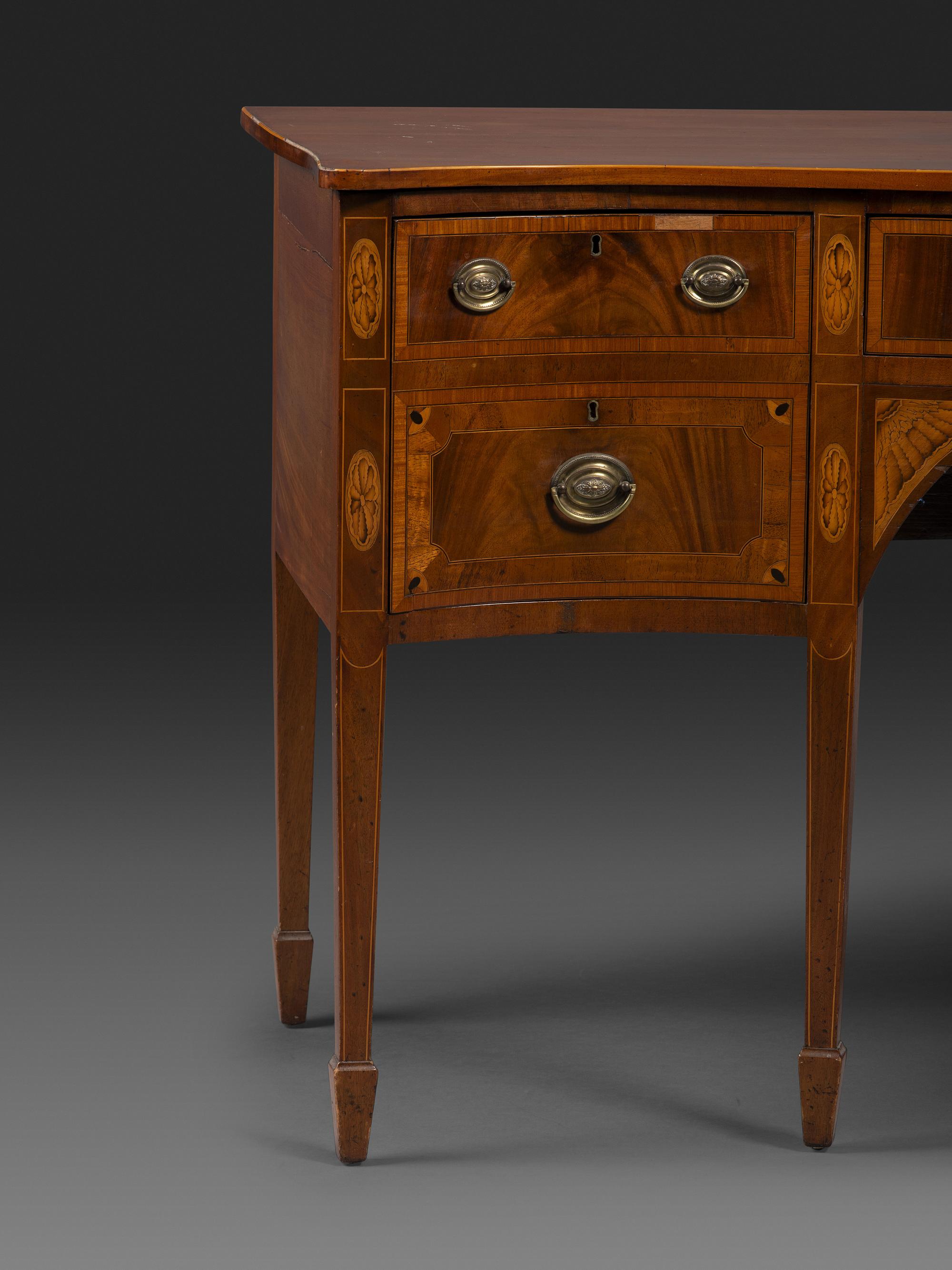 A Federal Inlaid Mahogany Serpentine Front Sideboard