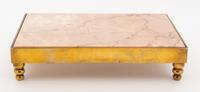 A Bronze and Marble Plateau Length 10 5/8 inches.