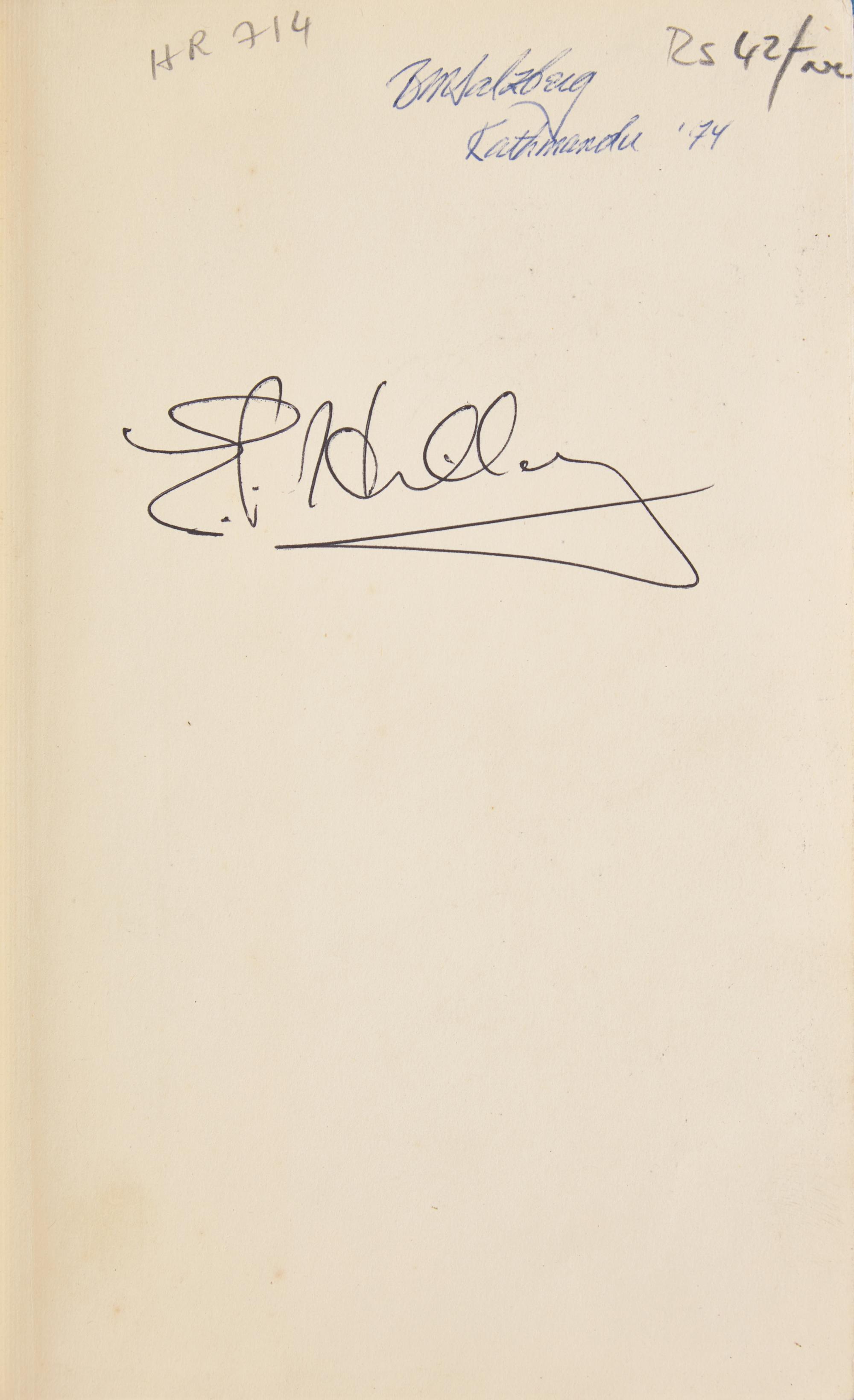 [Mountaineering] Hillary, Sir Edmund, and Maurice Herzog. Pair of Signed Titles