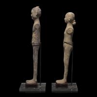 Two Chinese Pottery Tomb Figures, Han Dynasty 漢 灰陶俑兩件