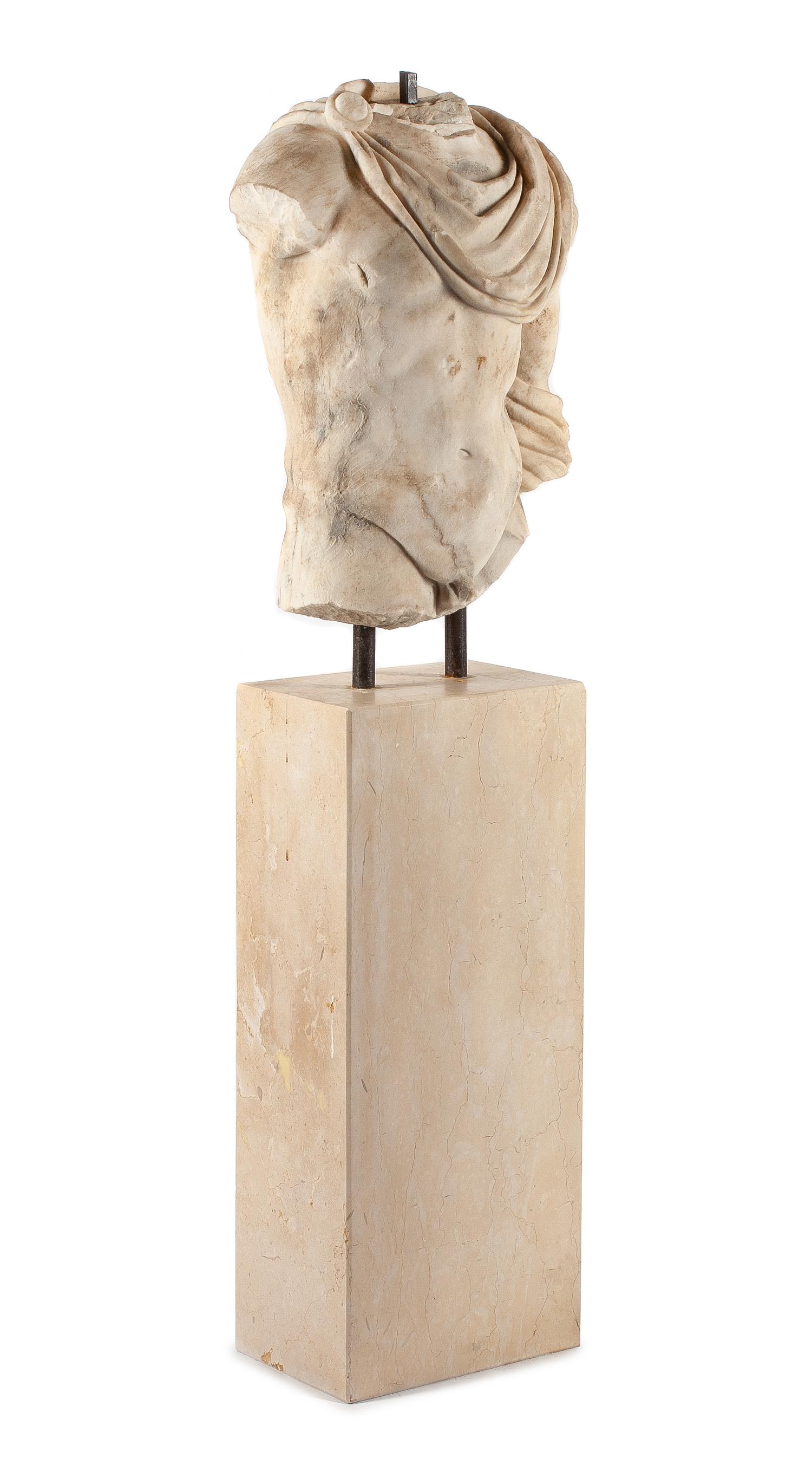 An Italian Marble Torso Height 57 x width 15 x depth 9 inches. — AFTER THE ANTIQUE
