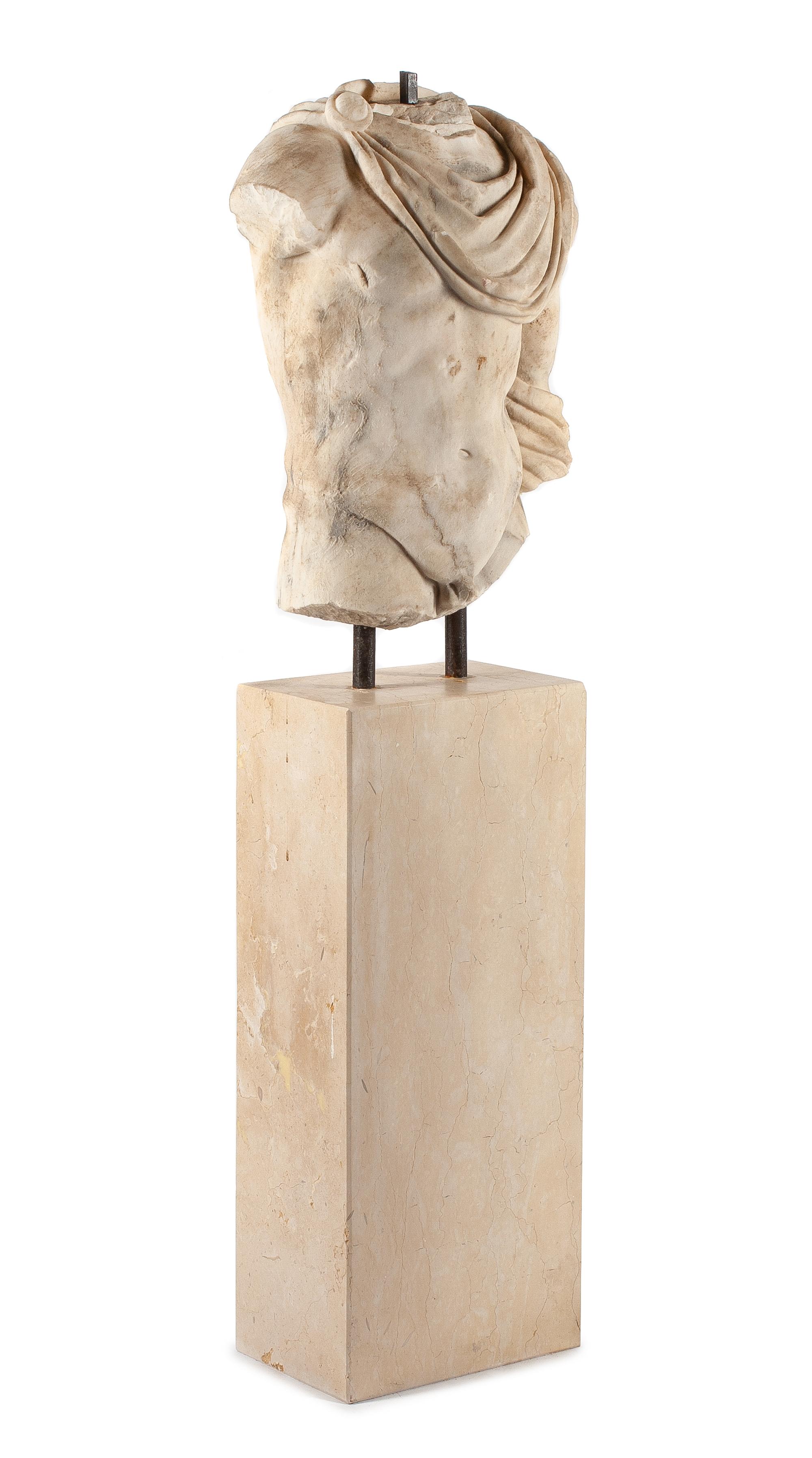 An Italian Marble Torso Height 57 x width 15 x depth 9 inches. — AFTER THE ANTIQUE