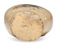 A Manganese 'Leaf' Decorated Stoneware Flask