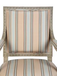 A Louis XVI Style Carved and Painted Fauteuil — 19TH CENTURY