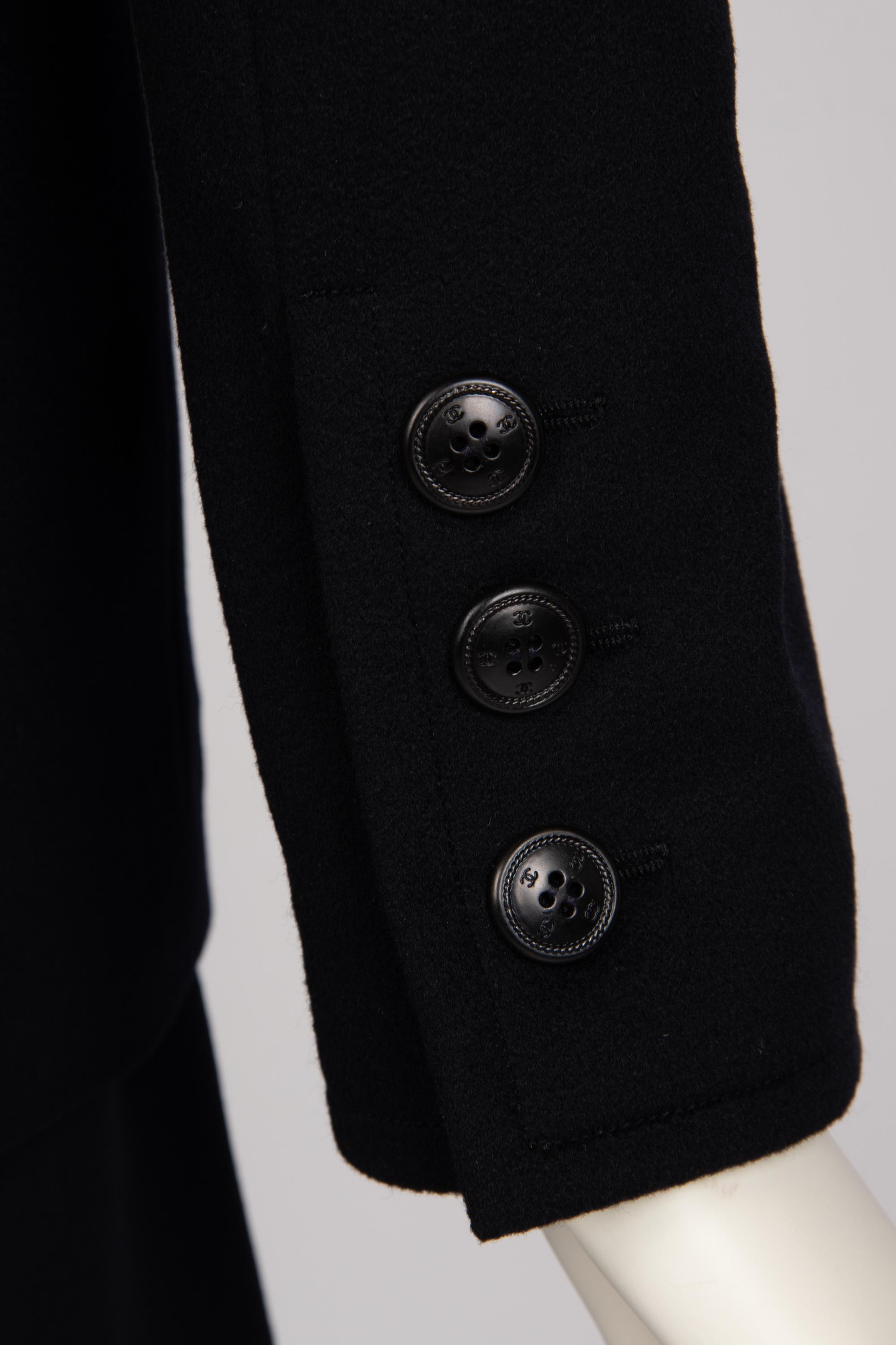 Chanel Navy Three-Piece Ensemble and Pea Coat, 1998-1999